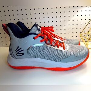 Under Armour Steph Curry 3Z6 Basketball Sneakers Mens 11 Womens 12.5 Gray Red